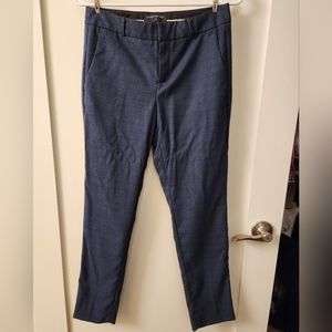 NWOT Banana Republic Factory Navy Blue Plaid Trousers - 0P